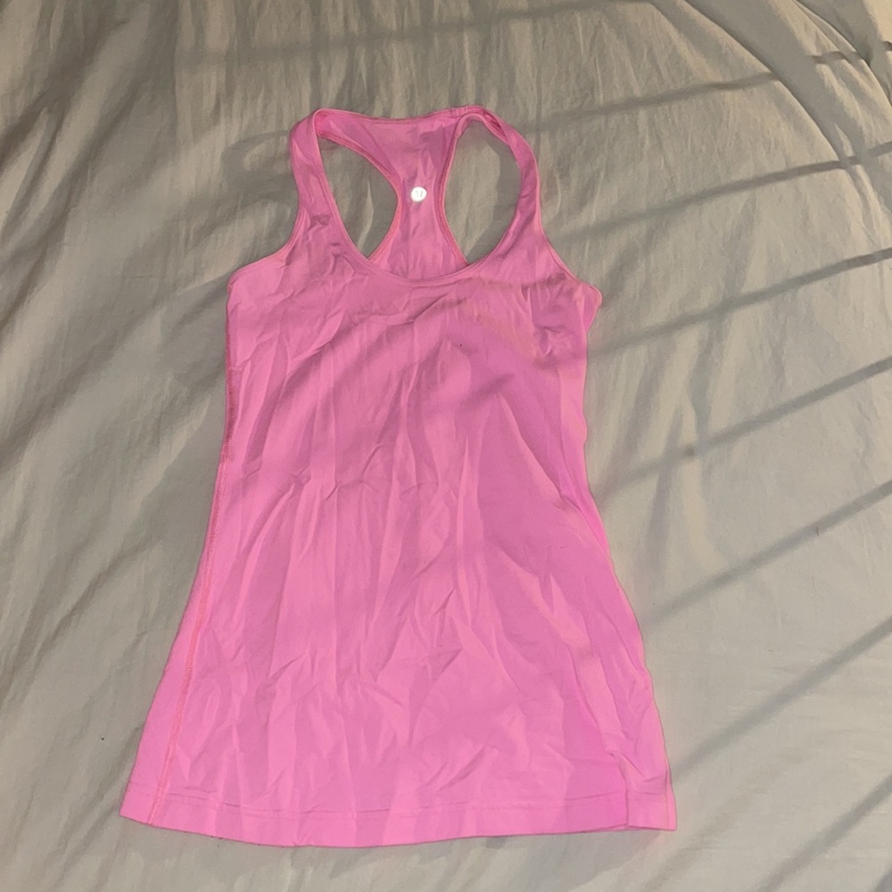 pink lulu razor back tank
